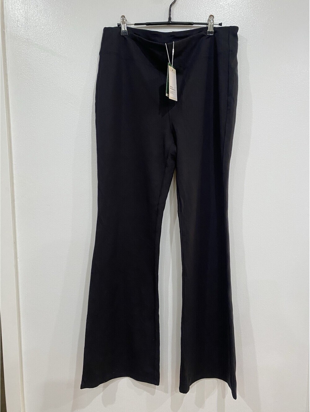 New! Halara Flex SculptKnit Work Pants XL Tall Black #02781662 Wide Leg Flare